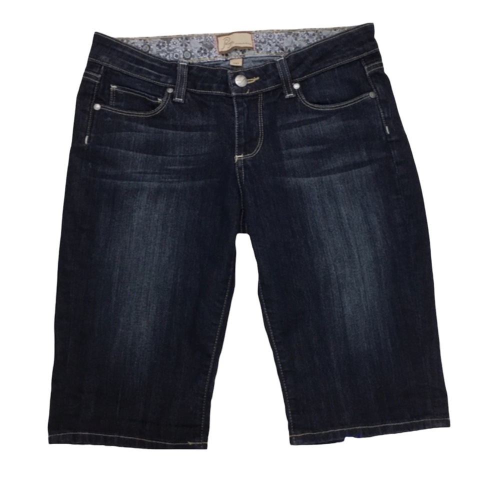 Paige Premium Denim Canyon Short Dark Wash Bermuda Jean Shorts